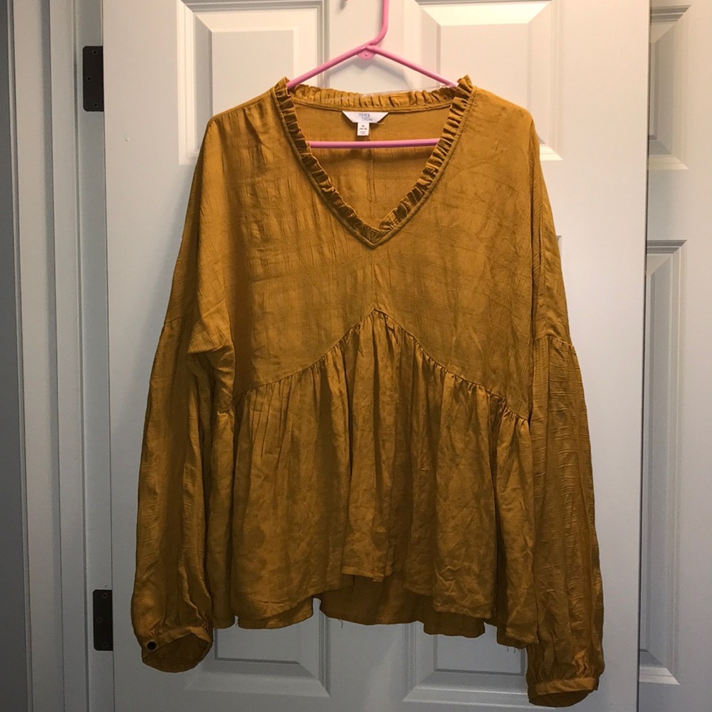 Mustard yellow long sleeve shirt
